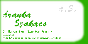 aranka szakacs business card