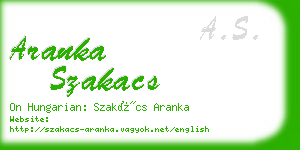 aranka szakacs business card